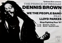 BROWN, DENNIS - 1987 - In Concert - Stop Fighting Tour - Poster - Bochum