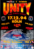 UNITY PARTY RAVE - 1994 - Deee Lite - Rob Acid - House - Nalin - Lissat - Poster