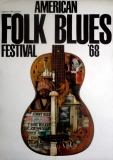 AMERICAN FOLK & BLUES - 1968 - Plakat - Gnther Kieser - Poster