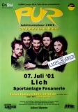 PUR - 2001 - Live In Concert - Laith Al-Deen - Jubilumstour - Poster - Lich