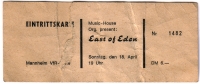 EAST OF EDEN - 1971 - Eintrittskarte - Konzert - Mannheim - Ticket