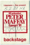 MAFFAY, PETER - 1981 - Pass - Tournee - Backstage