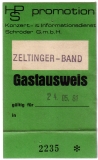 ZELTINGER BAND - 1981 - Pass - Gastausweis