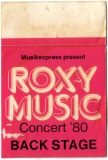 ROXY MUSIC - BRYAN FERRY - 1980 - Pass - Backstage