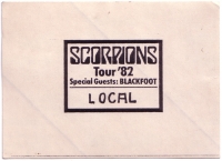 SCORPIONS - 1982 - Pass - Blackfoot - Local