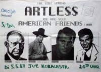 ARTLESS - 1987 - Konzertplakat - Punk - American Friends - Tourposter - Bonn
