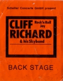 RICHARD, CLIFF - 1979 - Pass - Backstage - Rock n Roll Joy Tour