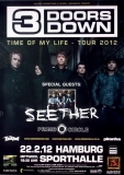 3 DOORS DOWN - 2012 - In Concert - Time of my Life Tour - Poster - Hamburg***