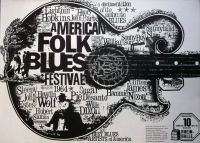 AMERICAN FOLK & BLUES - 1964 - Plakat - Gnther Kieser - Poster - Dsseldorf