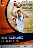 BASKETBALL - 2008 - Plakat - Nowitzki - Deutschland - Kanada - Poster - Hamburg
