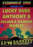 SUMMER JAM - 1998 - Reggae - Lucky Dube - Anthony B - Marley - Poster - Hamburg